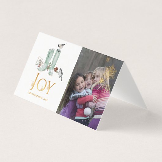 Evergreen - Wintertide Woodland Kerstfoto Kaart (Voorkant)