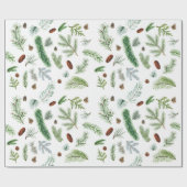 Evergreen Woodland Classic Wintervakantie Cadeaupapier (Vlak)
