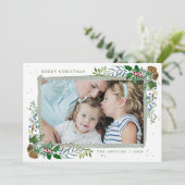 Evergreen Woodland Framed-fotokerstkaart Kaart (Staand voorkant)