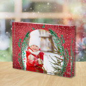 Evergreen Wreath in Red Kerstmis Fotoblokken