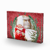 Evergreen Wreath in Red Kerstmis Fotoblokken (Rechts)