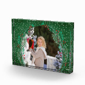 Evergreen Wreath Snow-kerstgroen Fotoblokken (Rechts)
