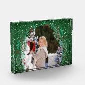 Evergreen Wreath Snow-kerstgroen Fotoblokken (Links)