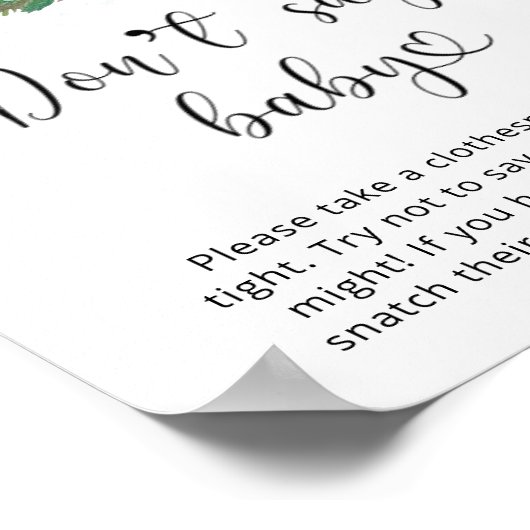 Evergreen zeg niet baby. Winter zeggen geen baby Poster (Hoek)