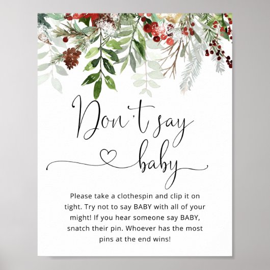 Evergreen zeg niet baby. Winter zeggen geen baby Poster (Voorkant)