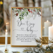 Evergreen zeg niet baby. Winter zeggen geen baby Poster