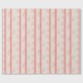Evergreens en Flour Sack Stripe op Coral Pink Cadeaupapier (Vlak)
