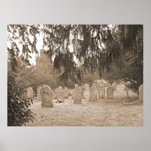 Evergreens en Gravestenen Poster