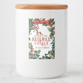  Evergreens en Red Bow Balsam Candle Label Voedselcontainer Etiket
