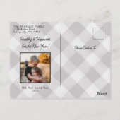 Evergreens en rustiek hout Kerstmis Foto Briefkaart (Achterkant)