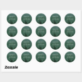 Evergreens Forest Dark Green Wedding Envelope Seal Ronde Sticker (Vel)