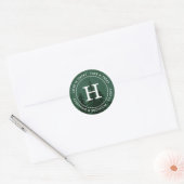 Evergreens in het bos Dark Green Favor Ronde Sticker (Envelop)