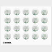 Evergreens in het bos Fog in Green Wedding Ronde Sticker (Vel)