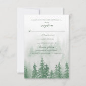 Evergreens in het bos Fog in Green Wedding RSVP (Voorkant)
