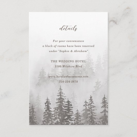 Evergreens in het Mistwoud Grijs Bruin Informatiekaartje (Voorkant)