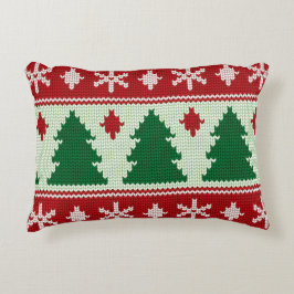 Evergreens & Snowflakes Knit Accent Kussen