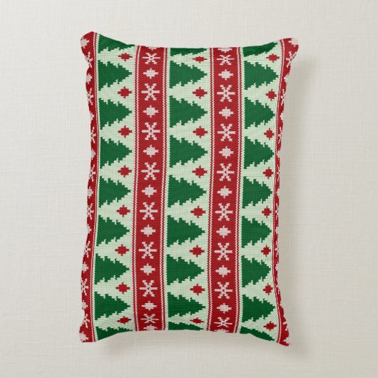 Evergreens & Snowflakes Knit Accent Kussen (Achterkant (Verticaal))