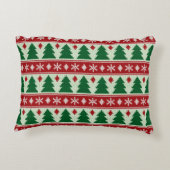 Evergreens & Snowflakes Knit Accent Kussen (Achterkant)