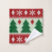 Evergreens & Snowflakes Knit Bad Handdoek (Wasdoekje)