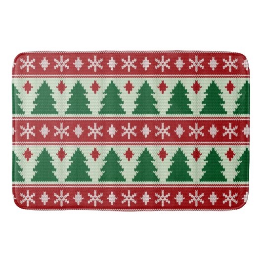 Evergreens & Snowflakes Knit Badmat (Voorkant)