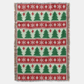 Evergreens & Snowflakes Knit Deken (Voorkant Verticaal)