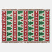 Evergreens & Snowflakes Knit Deken (Voorkant)