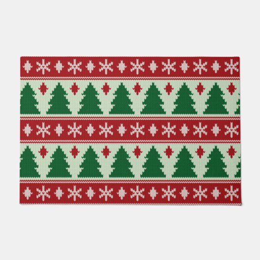 Evergreens & Snowflakes Knit Deurmat (Voorkant)
