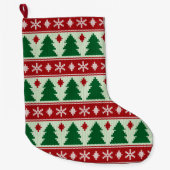 Evergreens & Snowflakes Knit Grote Kerstsok (Voorkant)