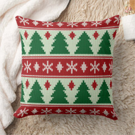 Evergreens & Snowflakes Knit Kussen