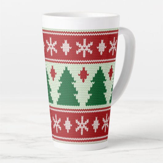 Evergreens & Snowflakes Knit Latte Mok (Rechterhoek)