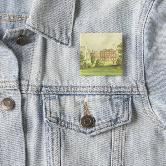 Everingham Park tekening Vierkante Button 5,1 Cm (In situ)