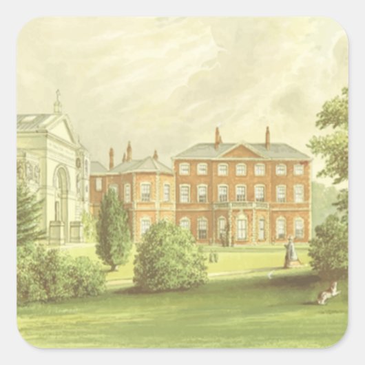 Everingham Park tekening Vierkante Sticker (Voorkant)