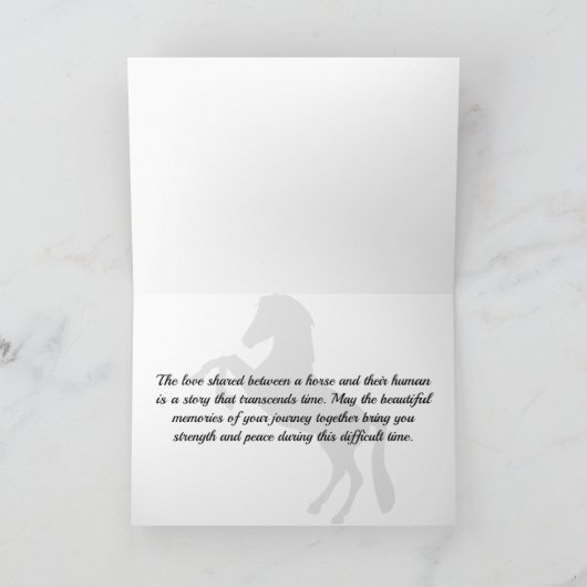 Everlasting Bond Horse Bereavement Kaart (Binnen)