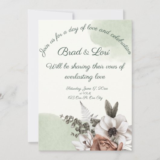 Everlasting Love Floral Sage Kaart (Voorkant)