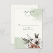 Everlasting Love Floral Sage RSVP Kaartje (Voorkant / Achterkant)