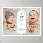 EVERLEIGH 1st Birthday Welkomstgebarentjes Baby Poster (Voorkant)