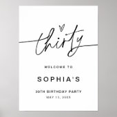 EVERLEIGH 30th Birthday Party Welcome Sign Poster (Voorkant)