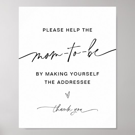 EVERLEIGH Adres het Teken van het Baby shower van  Poster (Voorkant)