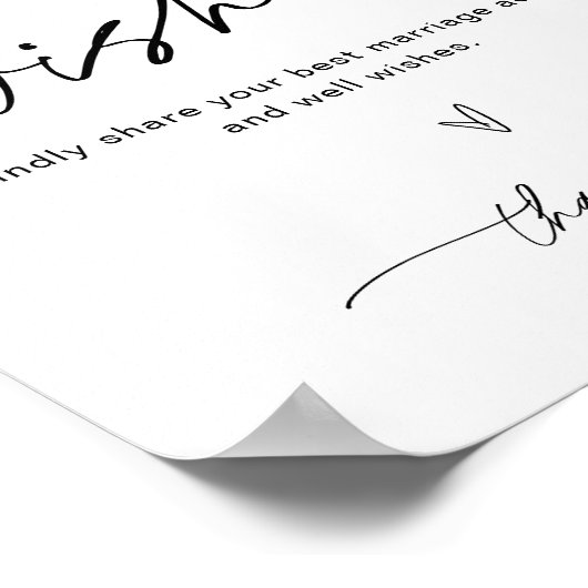 EVERLEIGH Advies En Wensen Huwelijk Bord Poster (Hoek)