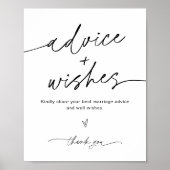 EVERLEIGH Advies En Wensen Huwelijk Bord Poster (Voorkant)