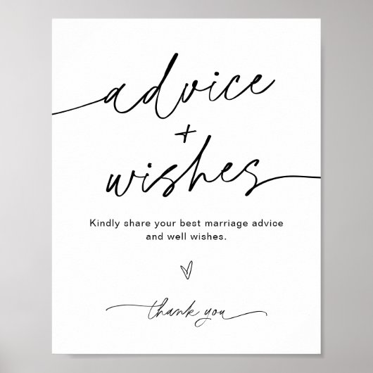 EVERLEIGH Advies En Wensen Huwelijk Bord Poster (Voorkant)
