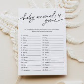 EVERLEIGH Baby Animal Game Minimalist Baby shower Kaart