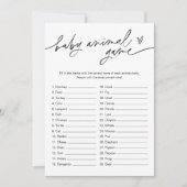 EVERLEIGH Baby Animal Game Minimalist Baby shower Kaart (Voorkant)