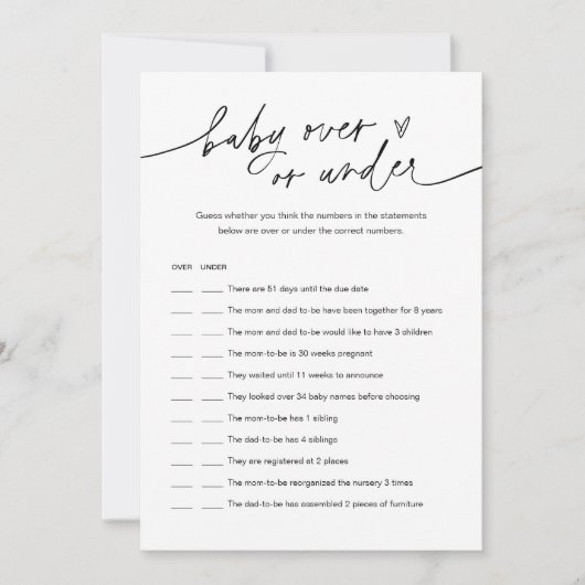 EVERLEIGH Baby over of onder de Kaart van het Spel (Voorkant)