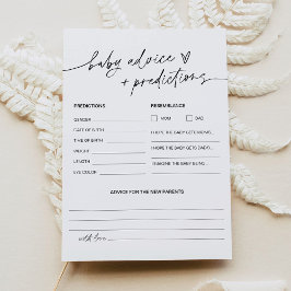 EVERLEIGH Baby shower Advice and Predications Kaar Kaart