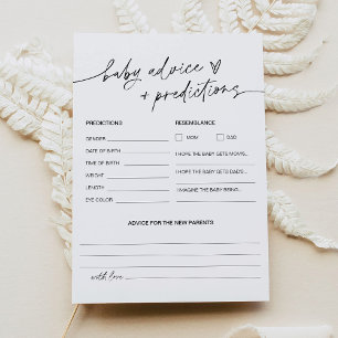 EVERLEIGH Baby shower Advice and Predications Kaar Kaart