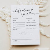 EVERLEIGH Baby shower Advice and Predications Kaar Kaart