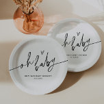 EVERLEIGH Baby shower Oh Baby Papieren Bordje<br><div class="desc">Everleigh Collectie - een verbluffend en minimalistisch collectie met een modern lettertype voor kalligrafie dat zowel chic als stijlvol is. Dit collectie biedt een tijdloos en elegant ontwerp dat perfect is voor elke gebeurtenis, van bruiloften tot baby showers en alles daartussen. Beleef de elegantie en verfijning van het Collectie van...</div>