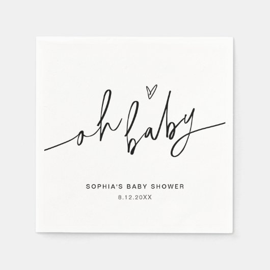 EVERLEIGH Baby shower Oh Baby Servet (Voorkant)