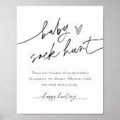 EVERLEIGH Baby Sock Hunt Baby shower Game Sign Poster (Voorkant)